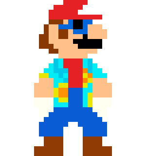[9664c4] Mario's Sunshine Outfit Pixel Art