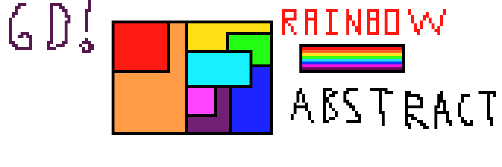 [9664c4] Abstract Rainbow Pixel Art