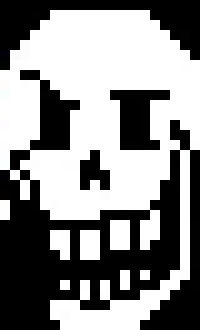 [acbc50] *the skull of papyrus gets thrown at the door causing a knock*