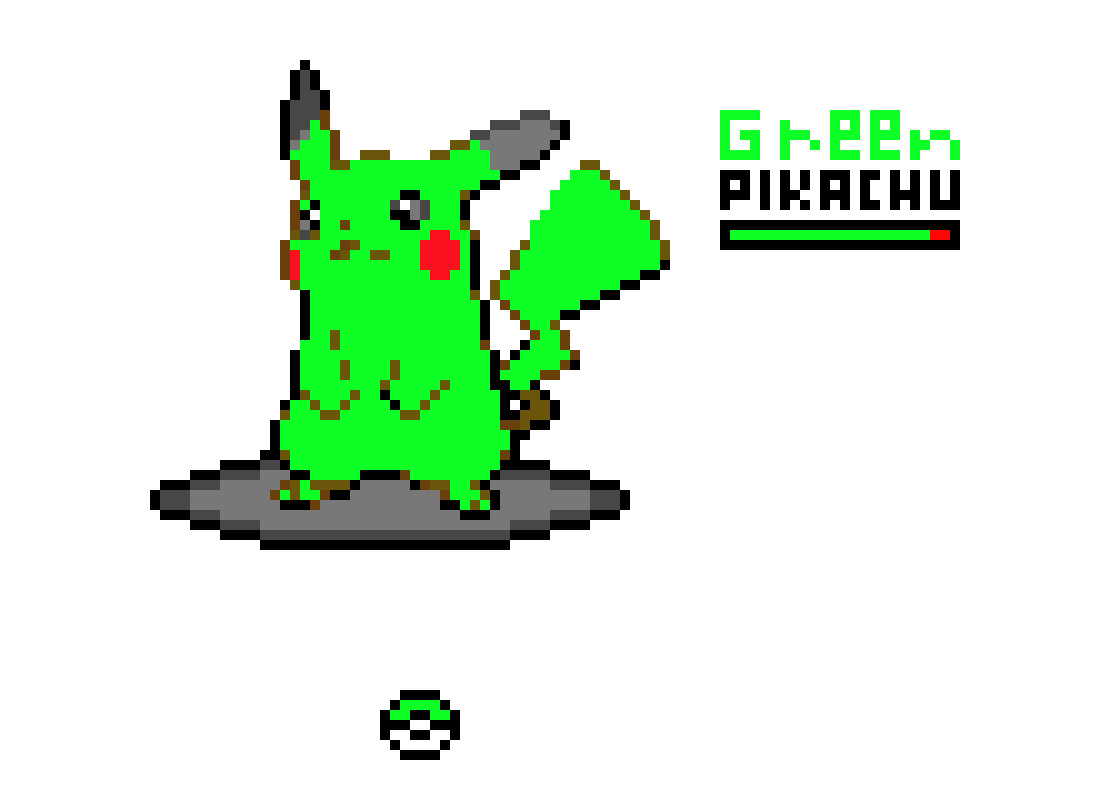 [1a6be6] Green pikachu - Fresh!Ink
