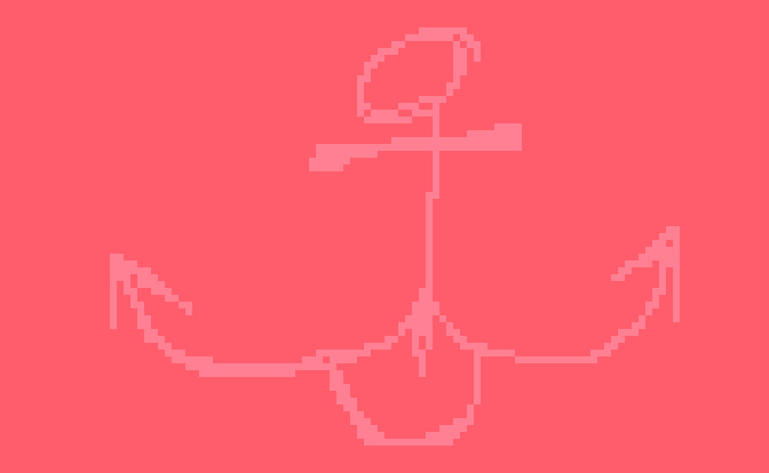 [1b8f22] anchors look like dog faces. i can imagine the ring being a singular eye, the 2 weird things under the ring being the nose, and the 2 big hooks on opposite sides are the mouth. i imagine the third hood directly under the anchor is the tongue.