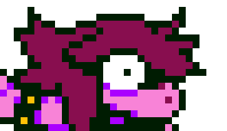 [4076f0] -GULP- KRIS RUN!!!!!!!! -runs off- -susie (darkworld outfit) (Cleetus