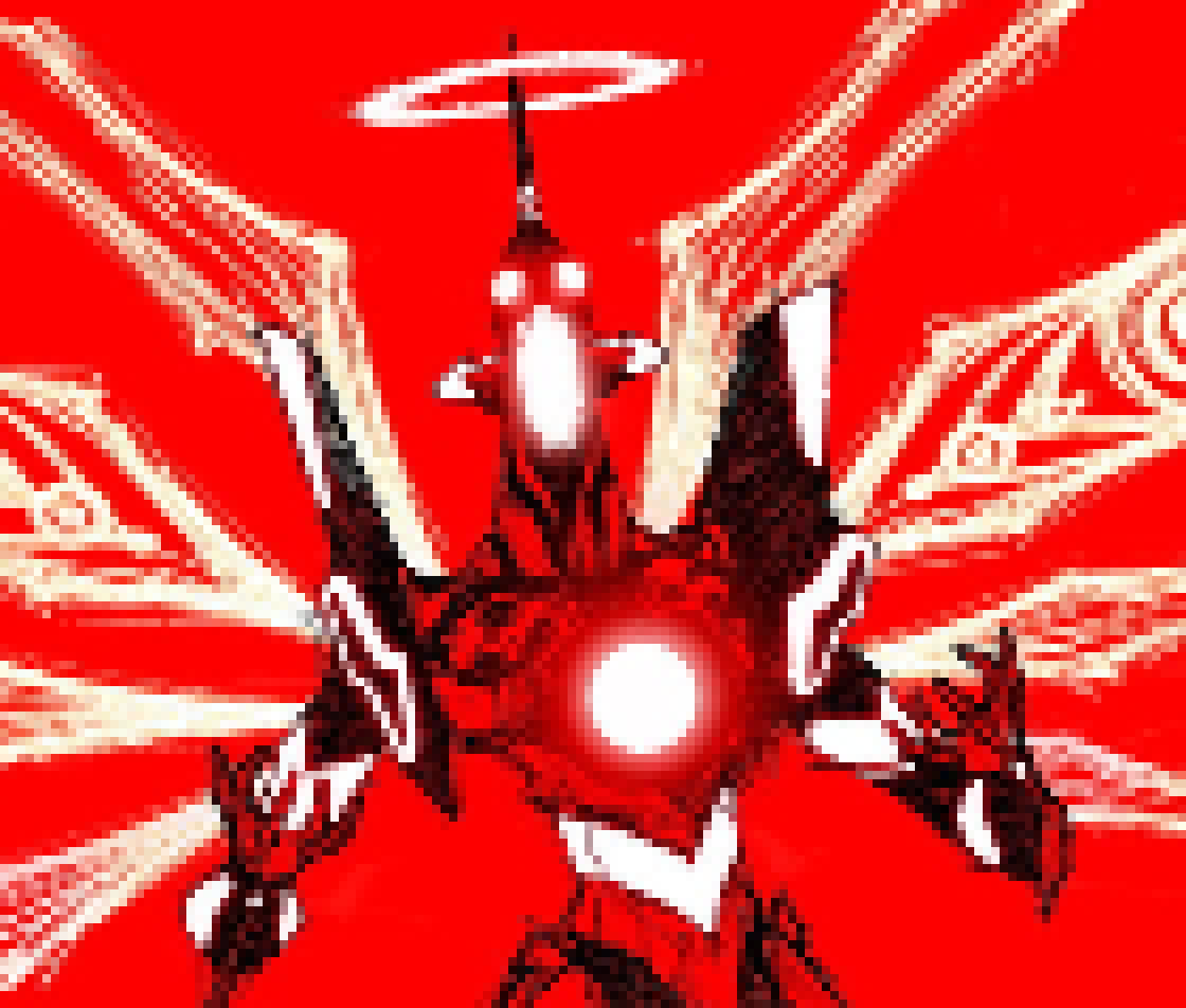 [1cf99b] Uuhhhh okie- Basically a full body [but kinda small, doesn't have to be detailed] of the Eva 01 like in this drawing, with the uhm eye things as wings. Basically this drawing but with legs and the hunched over pose thing the Eva does. 