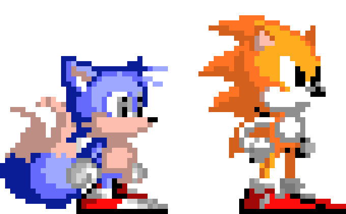 [d3334e] Sonic 1 Sprites (Sonic And Tails Color Palette (COMPLETE SWITCH) Swap)