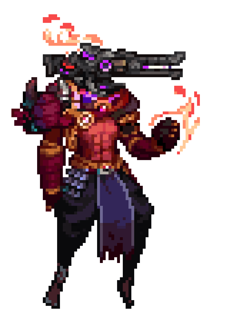 [afcf50] I just patched together a bunch of sprites to make Gan Heddo, Rebel Mainer Mage of Machinery, and fighter for peace 