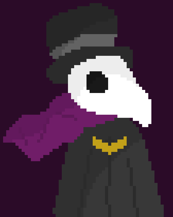 [a2471d] *a plague doctor can be seen walking through the forest, taking samples of plants from trees*