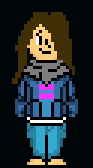 [2fbf6b] "Sure! frisks my name an adventures my game!"