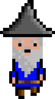 [bb0007] Pixel Wizard Dark Blue Jumping AniF1