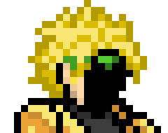 [4076f0] -he chuckles- don't blame me... -he grabs stanley's head, and pushes him behind himself, and continues walking around- -DIO (cleetus)