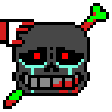 [d6b045] *He stabs a Scientist with GlitchPaint's Head*