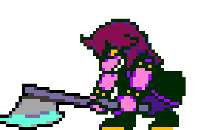 [4076f0] -slashes them- KRIS RUN! -susie (darkworld outfit) (Cleetus