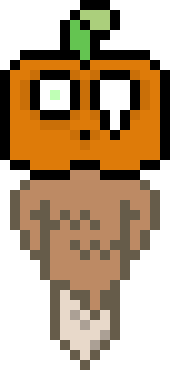 [741690] (Zane, I just introduced the characters gimmick, Being like napstablook, were I cant actually take damage, with the exception of my head being a physical pumpkin that can take damage...) -Ben