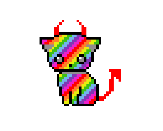 [9664c4] Rainbow Devil Cat