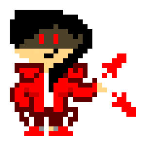 [7a0a81] *dodges 3 of em, then blocks the rest.* Heh, you really are annoying. *she shoots red daggers at chara.*