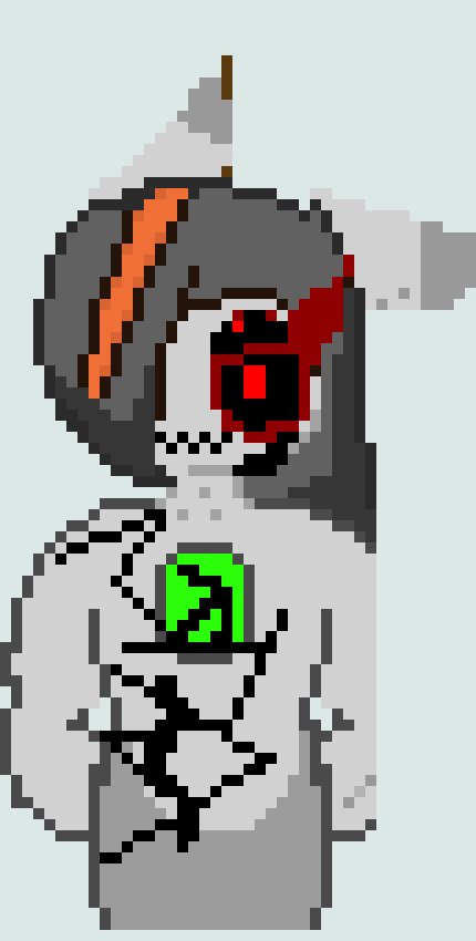 [d8d976] *sees Ink* !!! Not on my watch! *Shoots him* -Glitch