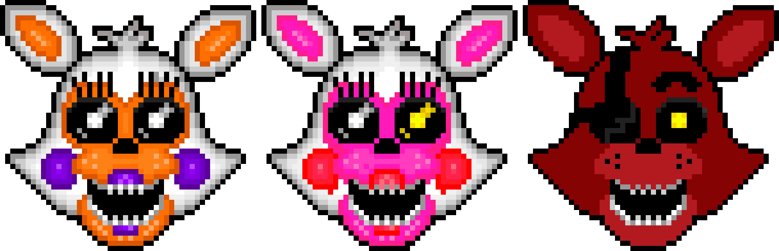 [9664c4] LOLBit, Mangel, and Foxy(the three generations)