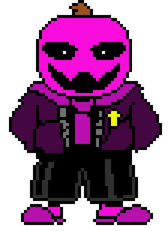 [000885] The Pumpkin Sans Behind the Slaughter (also whoever made the original you are great at making Pixel Art)