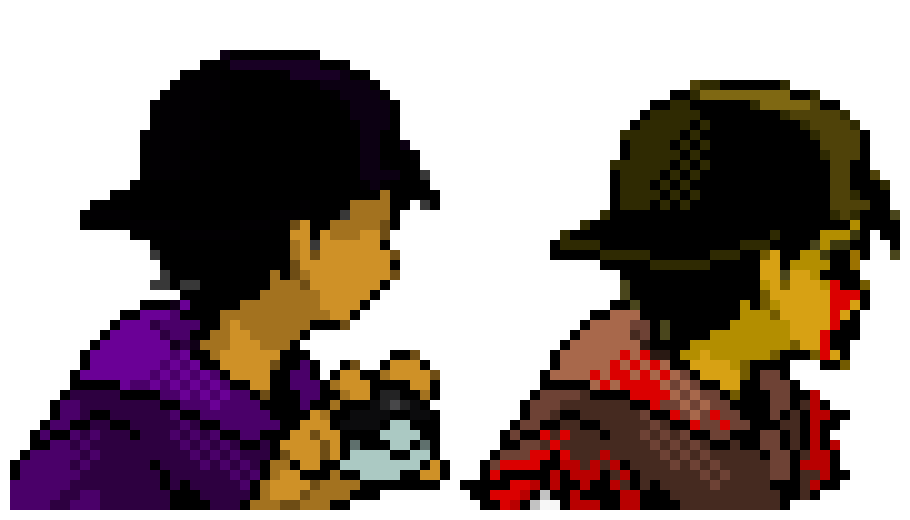 [79a2af] Remade Palette for Creepypasta OC - Dismembered Mauvor (formerly Mauvor Stoughtor) Back Sprites (Before (left) and After (right)) (ft. Gold and Lost Silver Back Sprites)