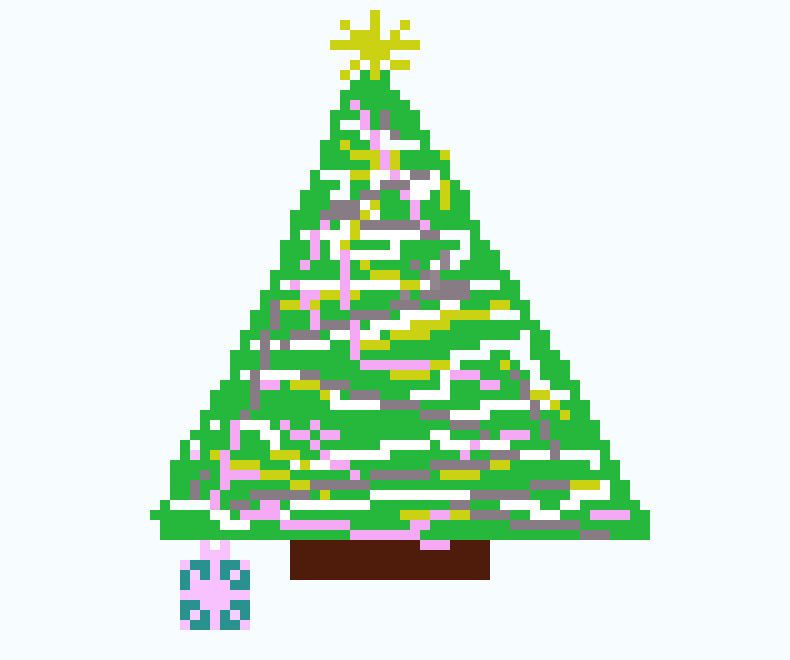 [c1ce31] christmas tree and present pixel art