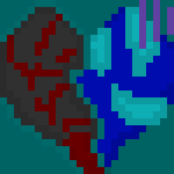 [c7028f] It's fine! It's my first time makin' a soul so I made my Ink's soul! Half Hate, half INTEGRITY with PATIENCE and DETERMINATION.. Eheh.. Not a very good one tho.. -Ink