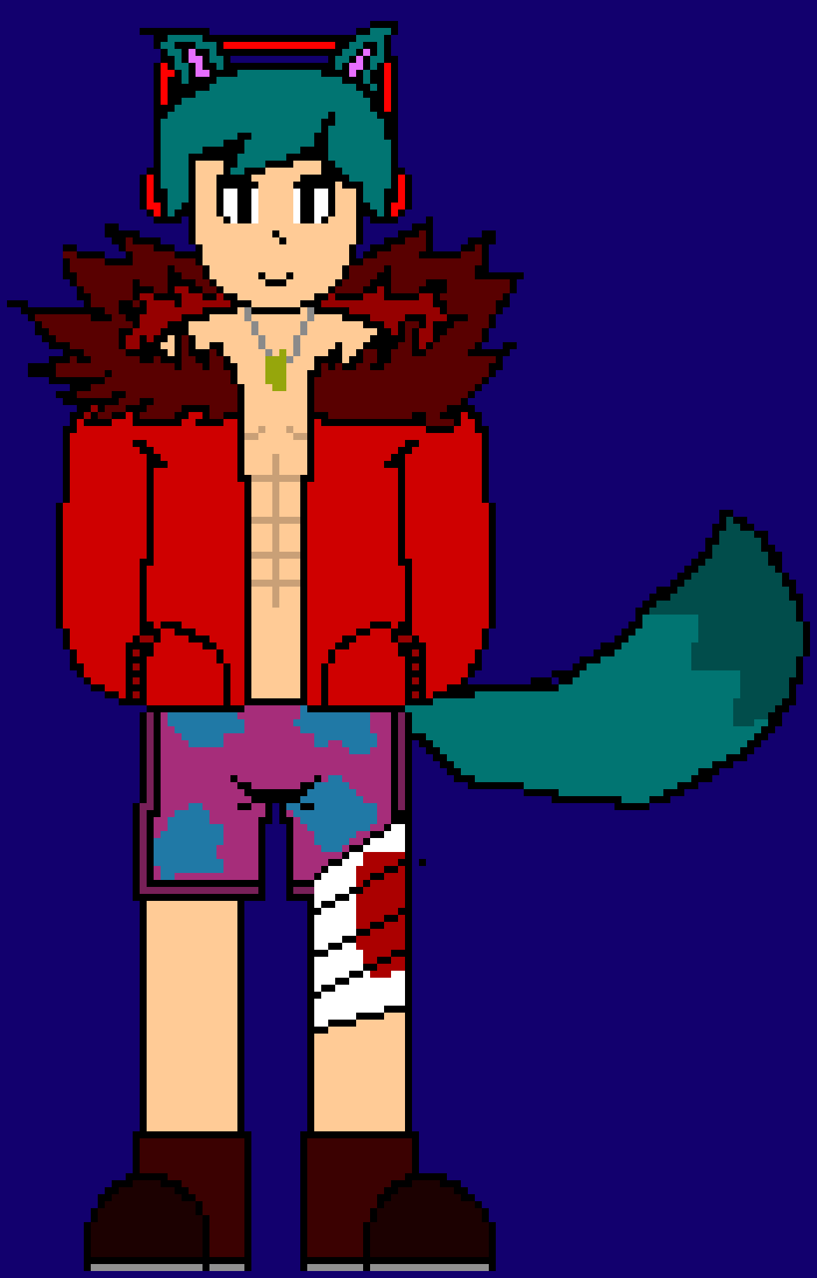 [3a33bd] Do you think you can show him without the jacket and shoes and replace the shoes with flipflops?-Cade