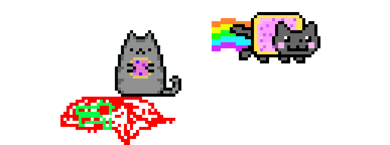 [c3e23e] neon cat pixel art