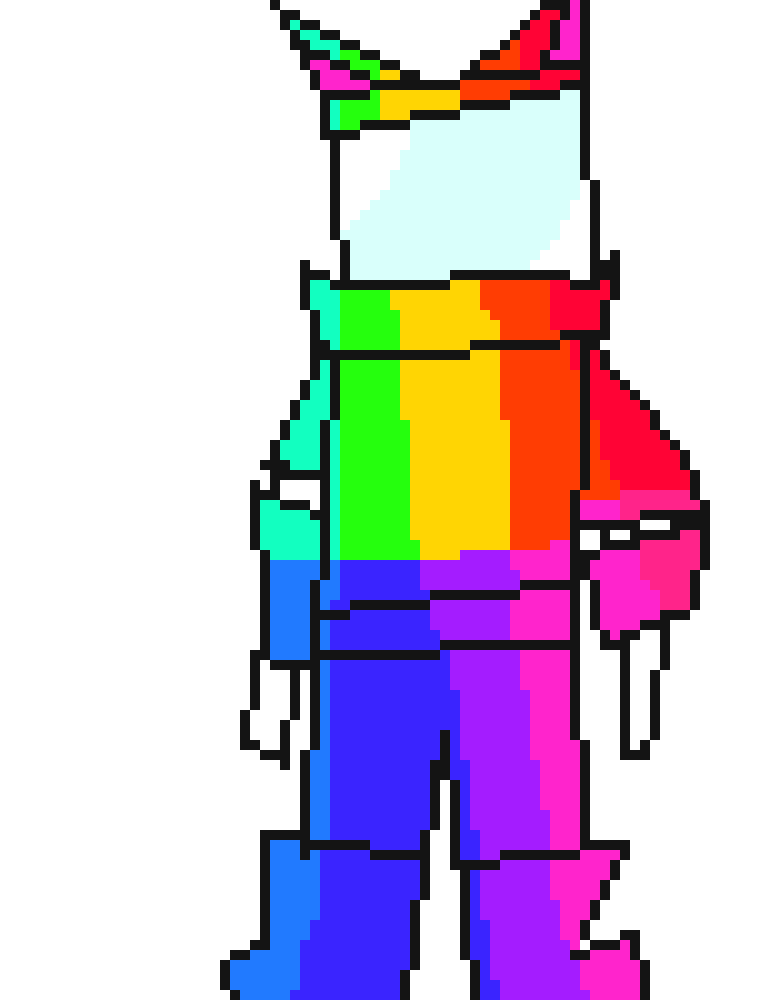 [b9de0d] rainbows gay robot but bad.