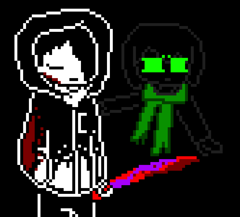 [5b2f3e] mostly just random monsters in the colorverse to gain XP. the only person i killed unintentionally was my sister: Tsuki. You can probably see the phantom behind me