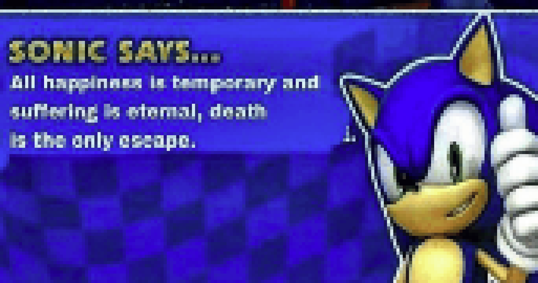 [9f0de4] Life tips. -Sonic