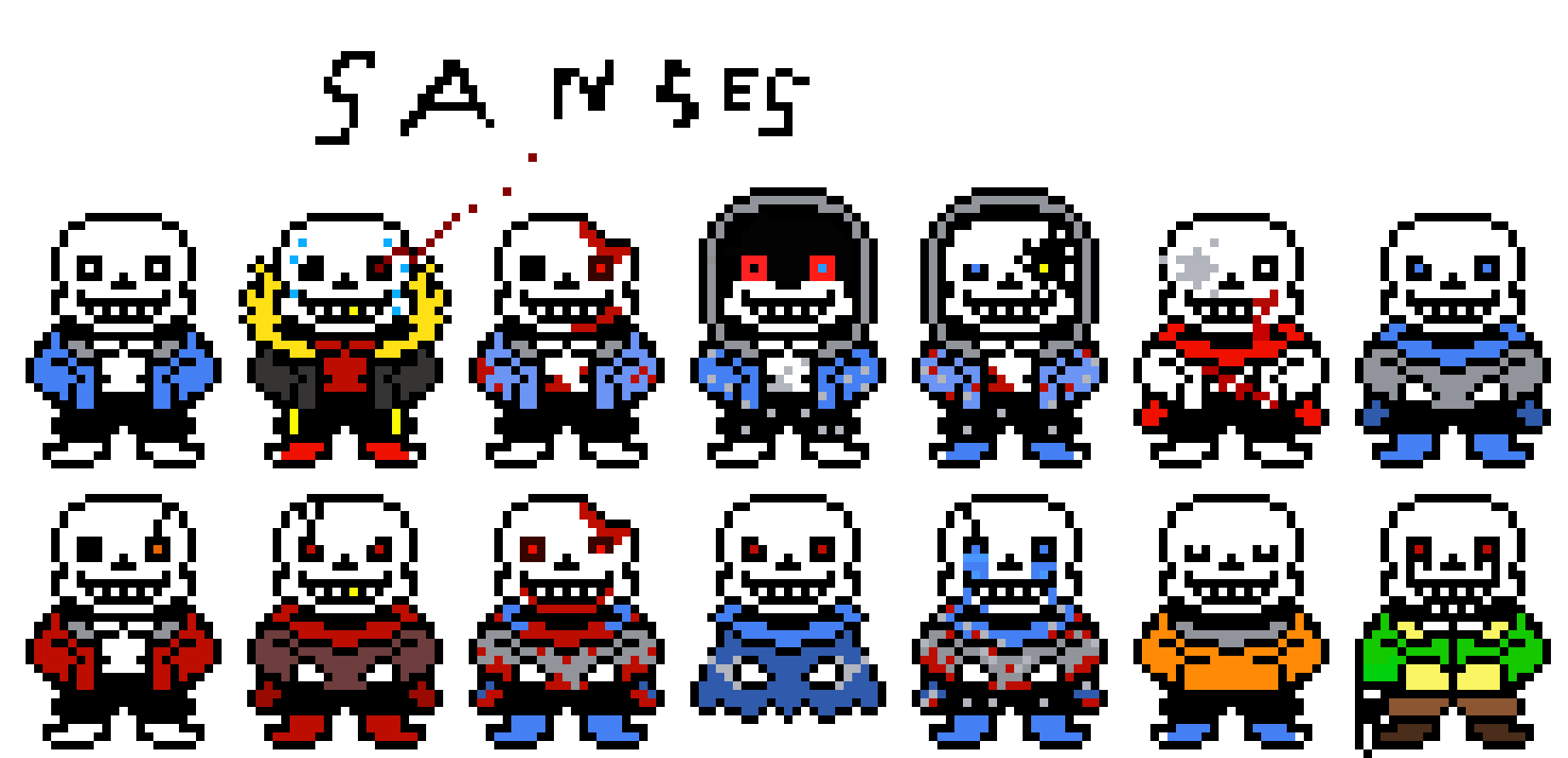 [8aac00] Sans Sprites From AUs (Overworld)