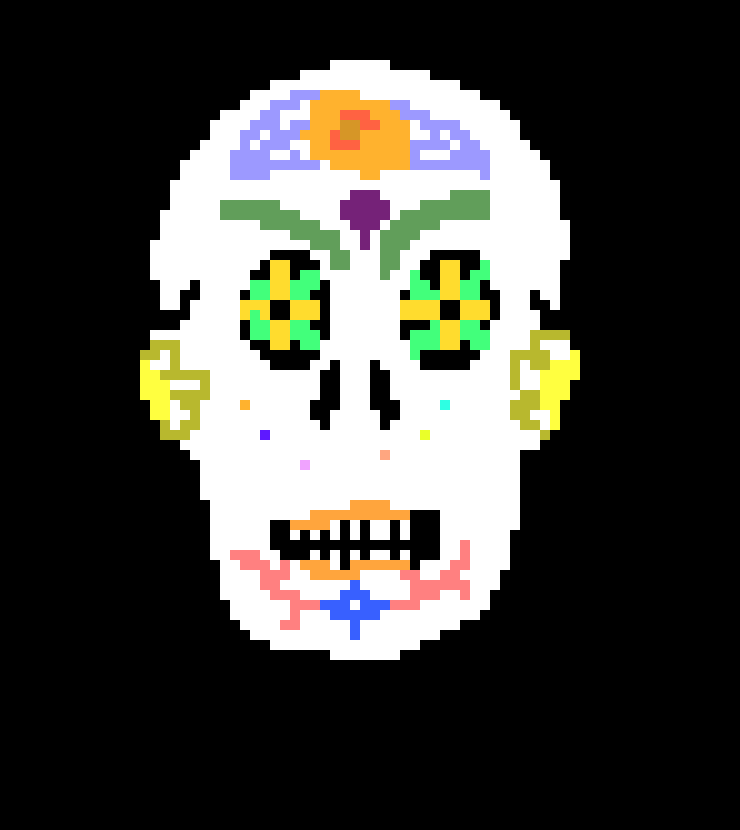 [ece42e] day of the dead skull