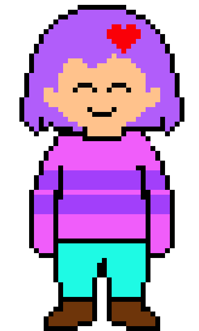 [d9dda1] Frisk Sprite (Done!/ + monster kid! Chara sprite + mark sprite)