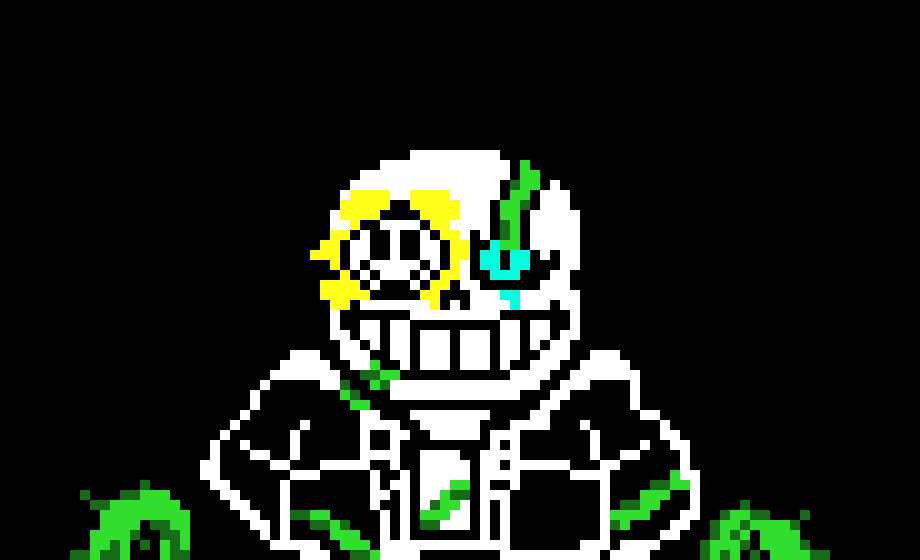 [4fbda4] sans tries to rip flowey out of his eye) help me rip him out please(flowey) ahhh stop it that hurts-flowey possession sans
