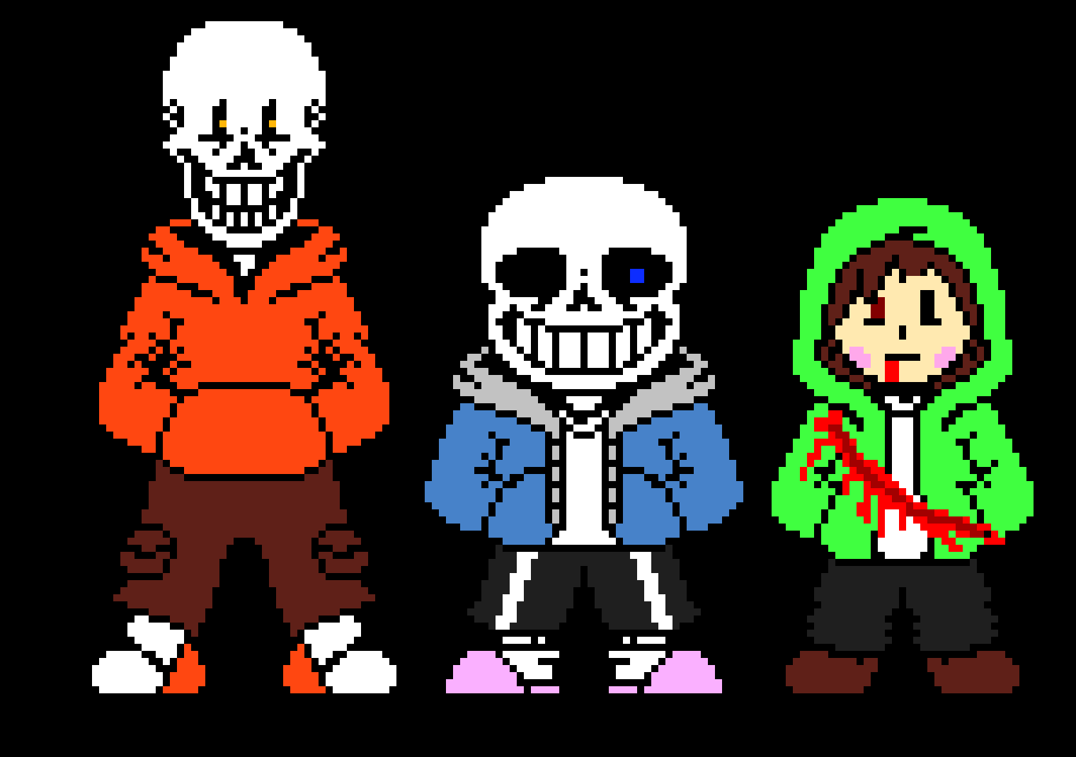 [af7ae0] Bad Time Trio Sans Papyrus and now ded Chara