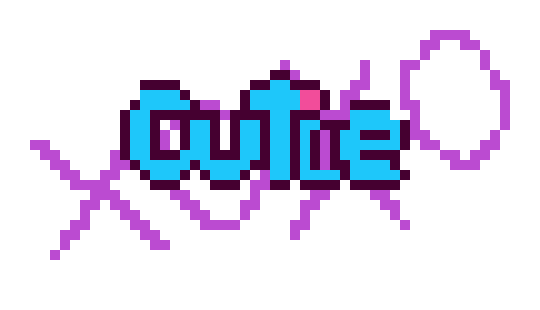 [b5c8f7] pixel art cutie word