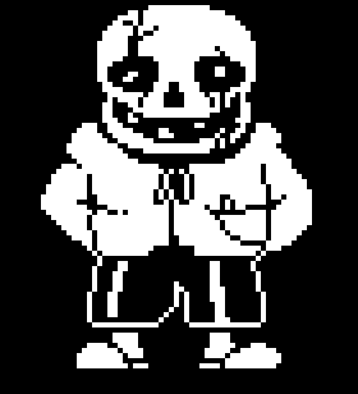 [c08cb5] black and white sans (gastered)