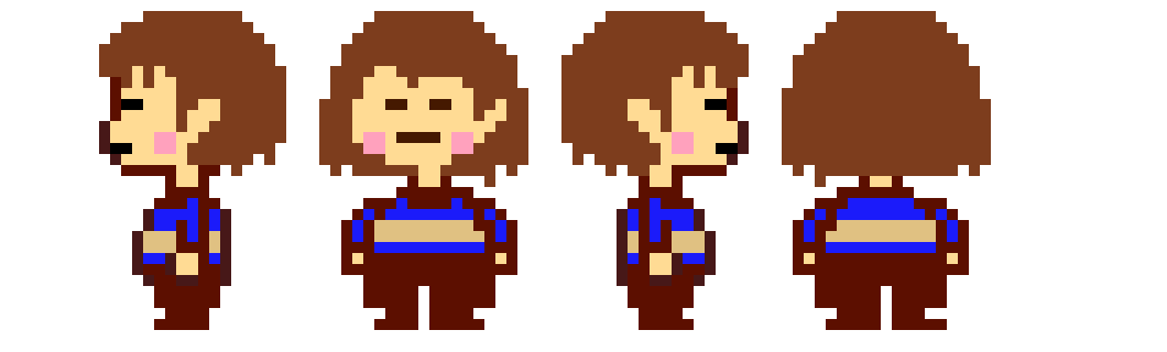 [9826e1] My Frisk/Chara AU Sprite Sheet (Credit to the person who made the original sprite sheet art)