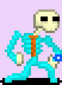 [f455be] *The pile of bones rearranges itself, looking down upon the locket. He takes his arm off, and uses it magically to grab the locket before leaving*