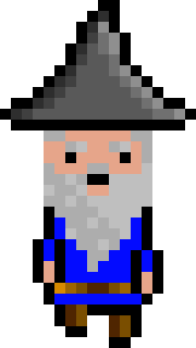 [bb0007] Pixel Wizard Dark Blue Jumping AniF2