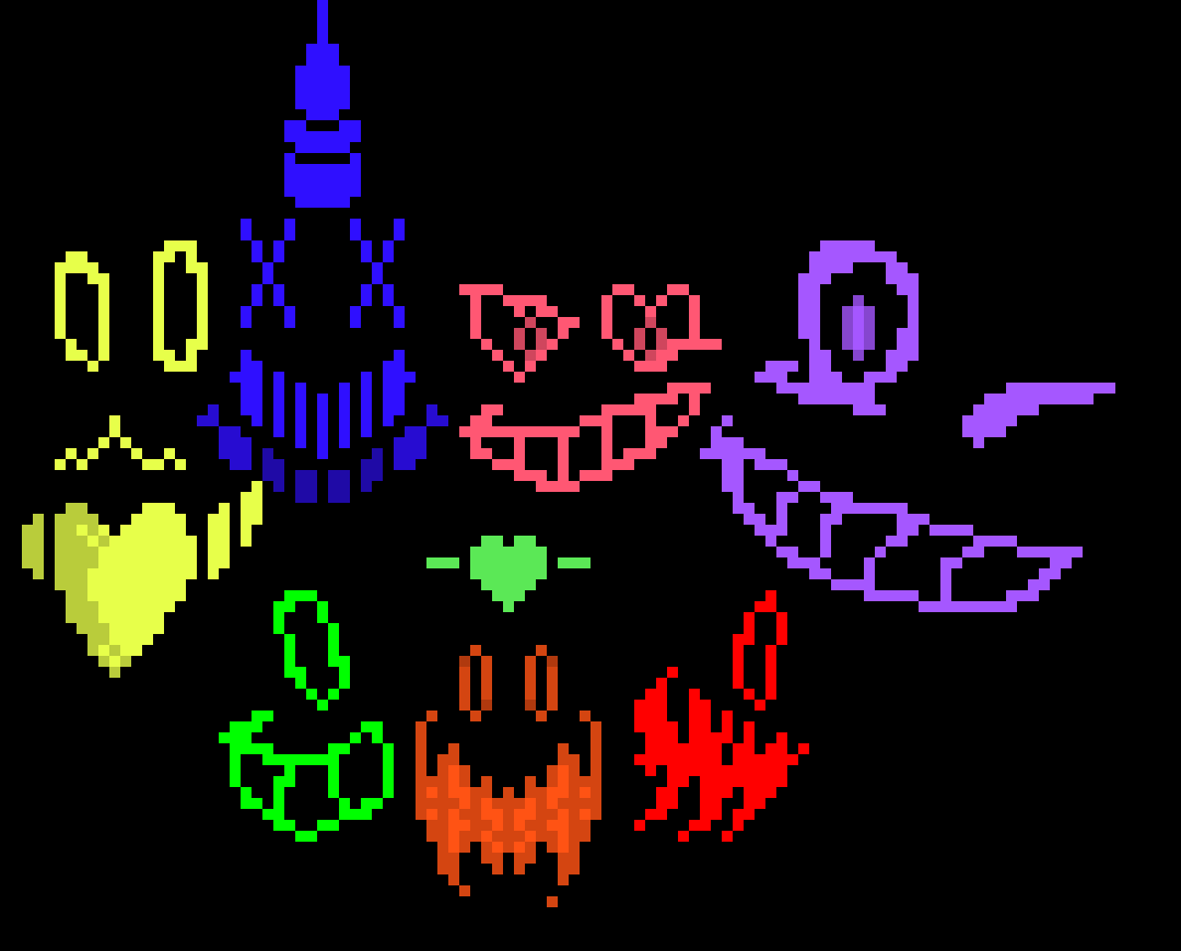 [583245] Like this one... When my art skills were absolutely fucking horrid, yet it was also my first head-canon design of the multiple soul traits Terrie, has... And well... The original four are COMPLETELY different to their canon designs now...