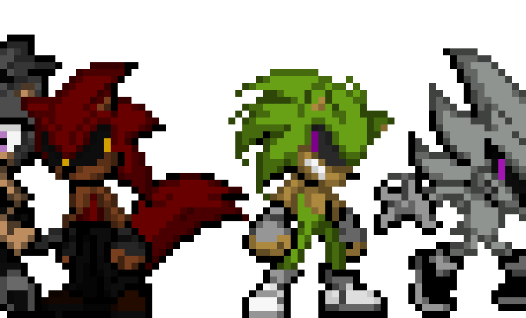 [6c26bc] Ebony the Cat and Karmino the Hedgewolf vs Ozan the Hedgehog and Gregor the Hedgehog - Sonic OC's
