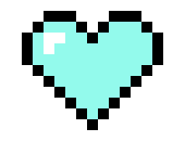 [b31704] 8-Bit blue Heart 
