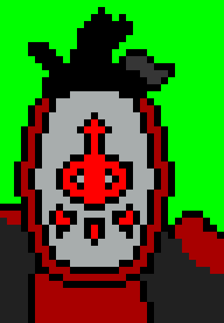 [7746db] Hmm...that Outline person was pestering me a few days ago so... *He uses the fire rod against the Outline King, hoping it has an affect...* 