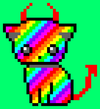[9664c4] Rainbow Devil Cat