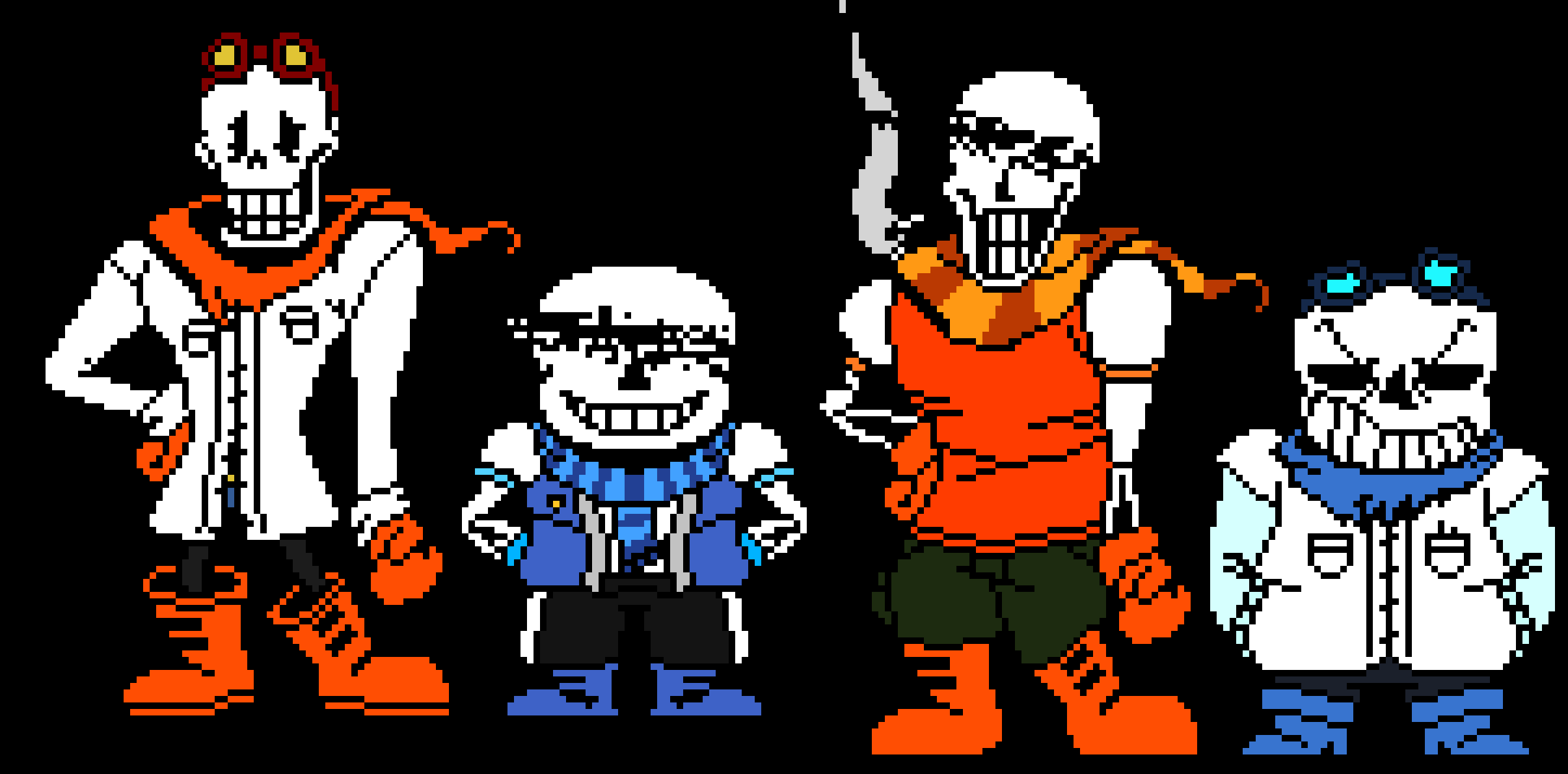 [ad245b] Inverted Fate & Classic Mirrored Inversion Sans & Papyrus. (lazy genocide edit or something idk