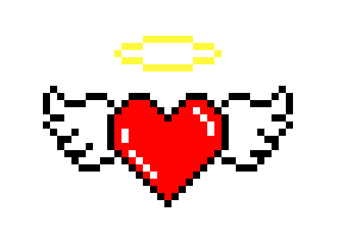 [d4a4f6] Heart with wings and halo