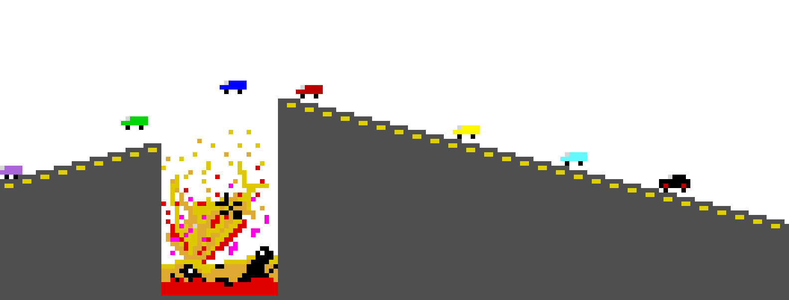 [9664c4] destruction of race car