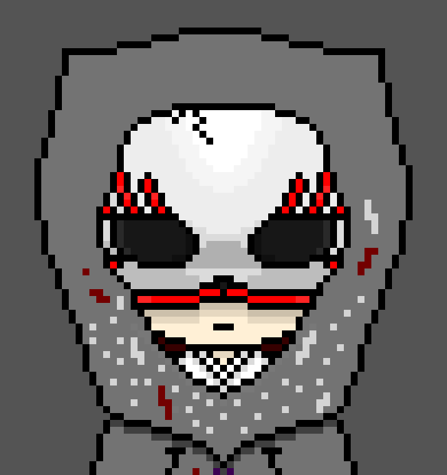 [5b2f3e] -Aka Sits beside a fallen tree covered in dust and blood-