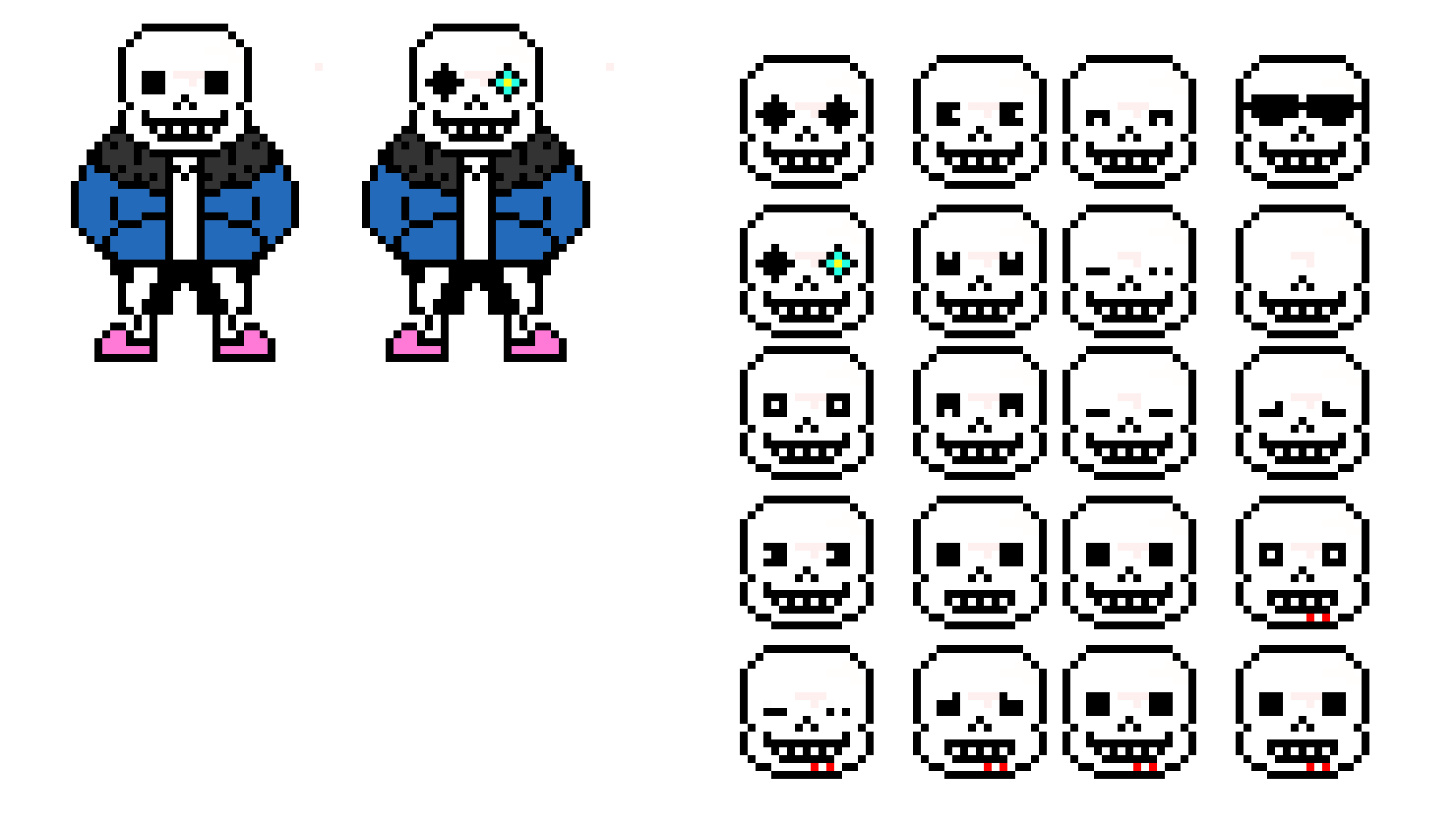 [650fcf] sans with random faces