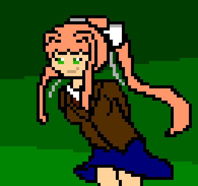 [f41a2f] Hi! i am pixelized Monika, of the literature club!